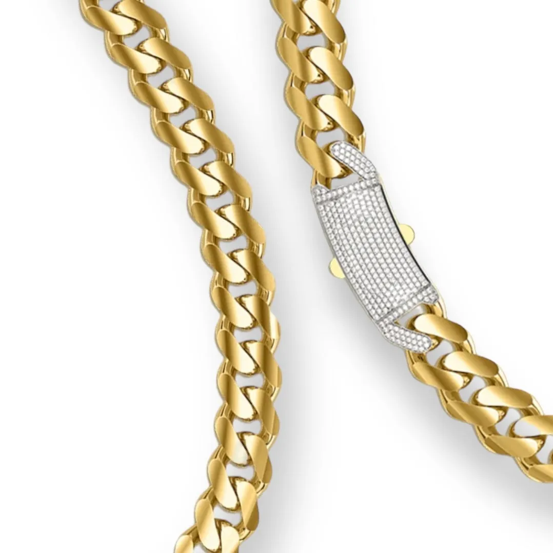 10k Classic Luxury Monaco Chain 8mm 18inch