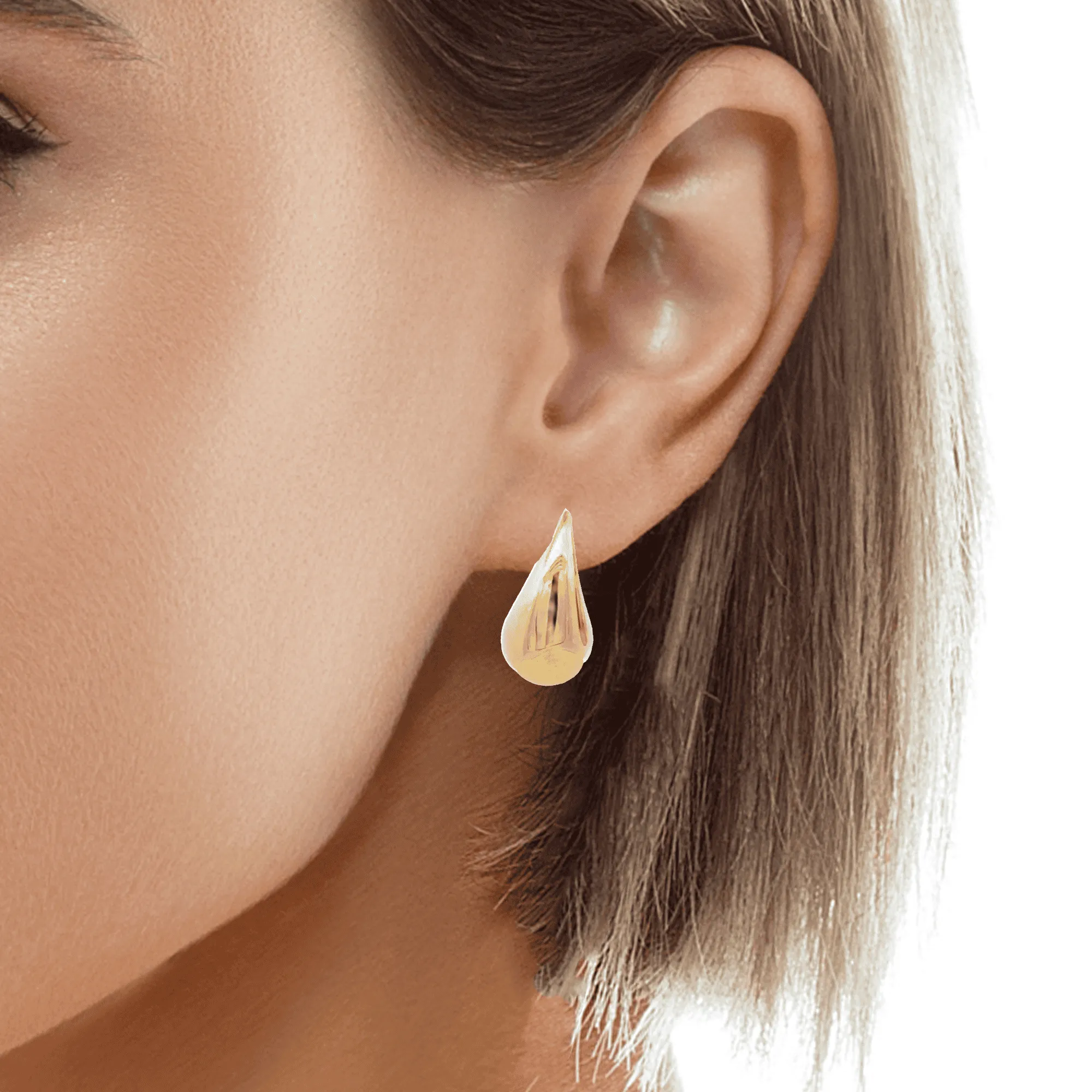 10K Gold Medium Tear Drop Earrings