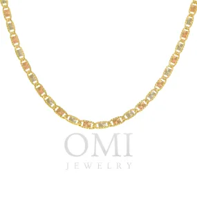 14K GOLD 5MM TRICOLOR FANCY CHAIN