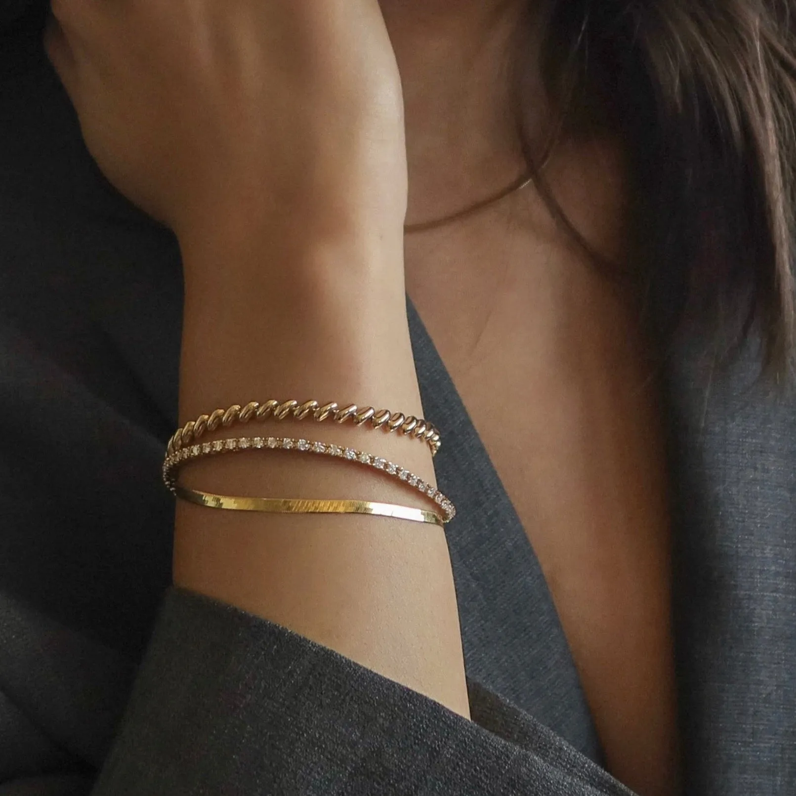 14k Herringbone Bracelet