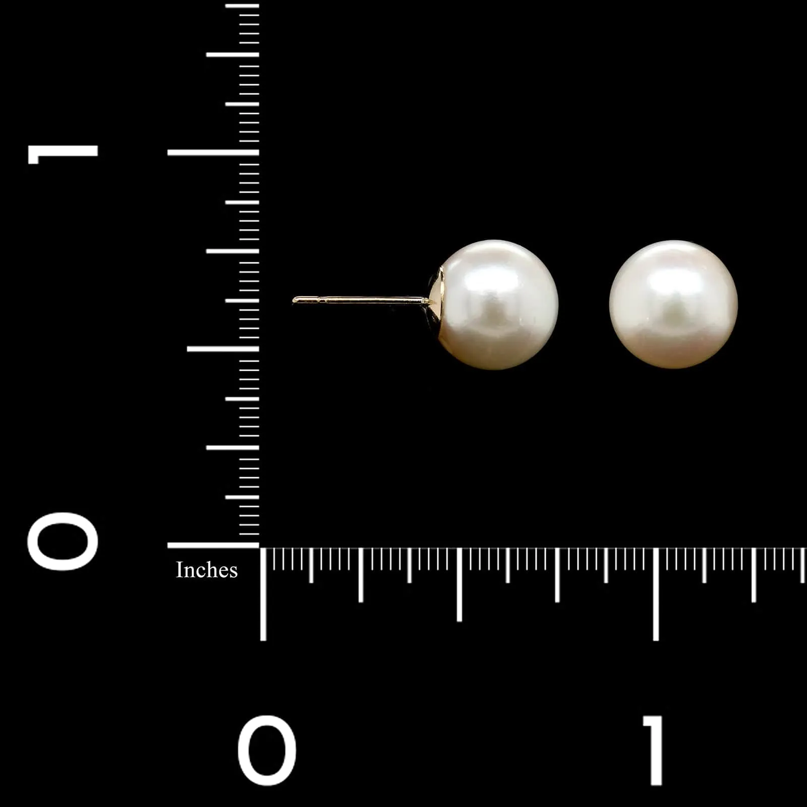 14K Yellow Gold Estate Cultured Pearl Stud Earrings