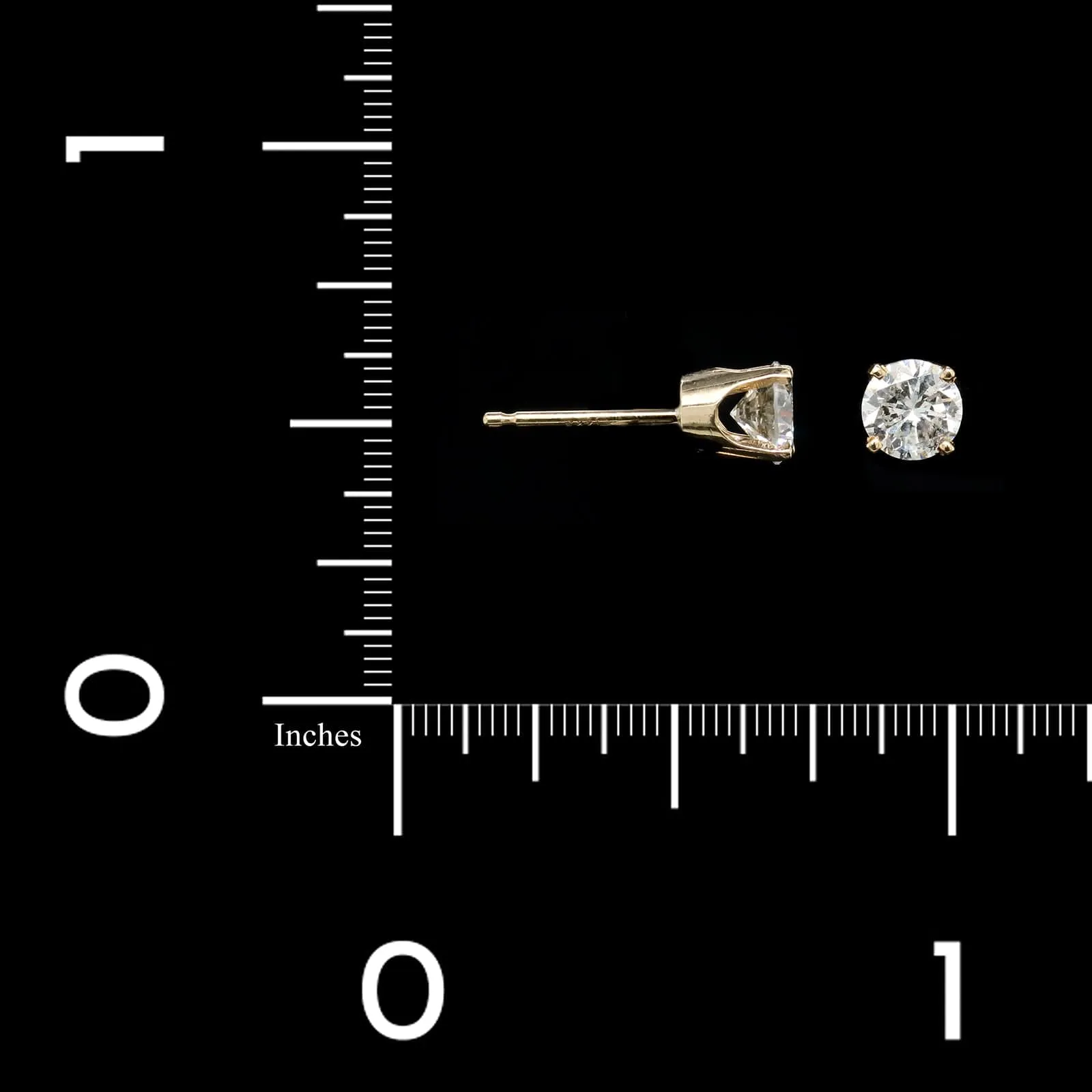 14K Yellow Gold Estate Diamond Stud Earrings