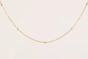 16'' 14k Two Tone Gold Beaded Chain Necklace (3.70g.)