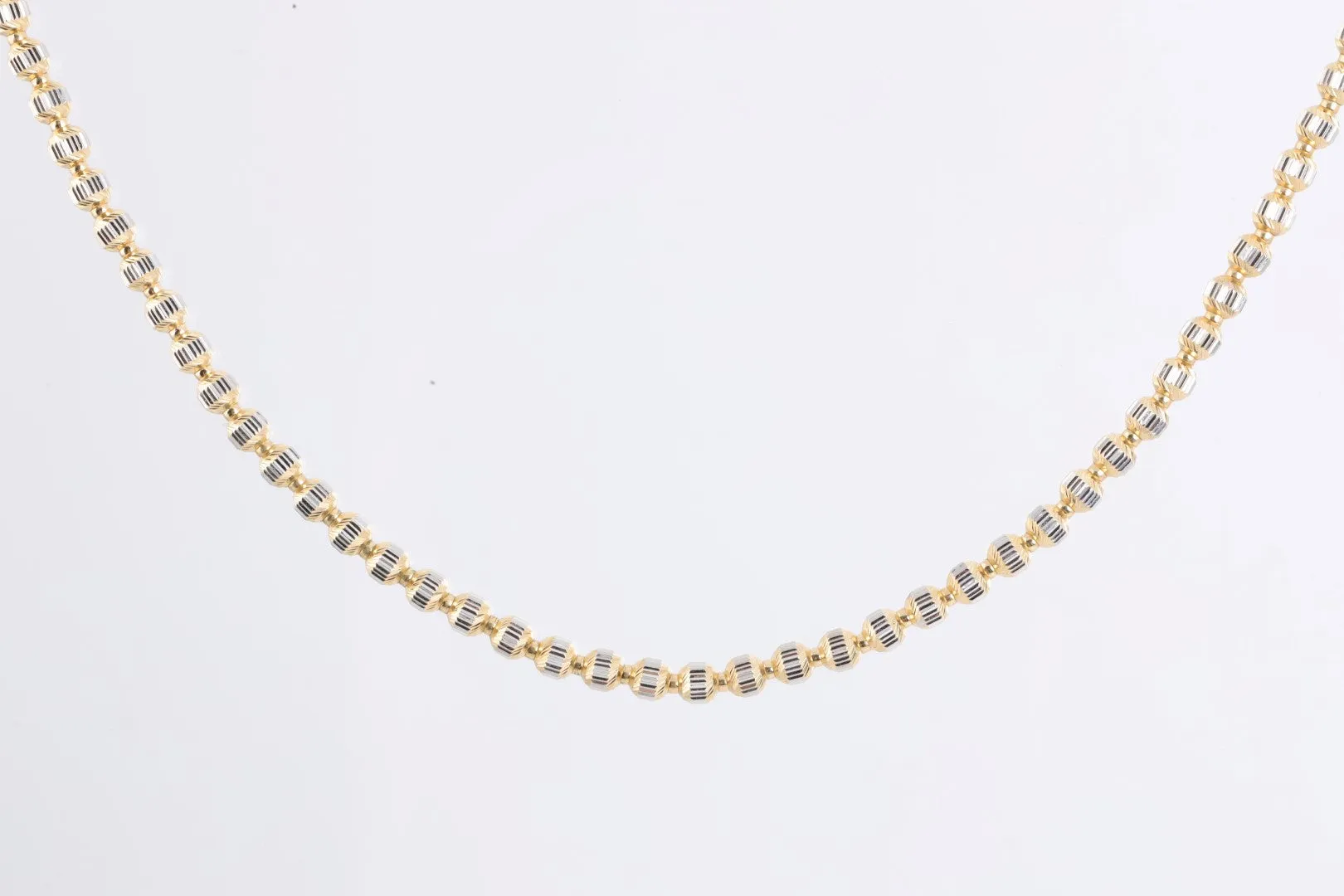 17.5" 18k Two-Tone Gold Bead Chain (16.12g.)