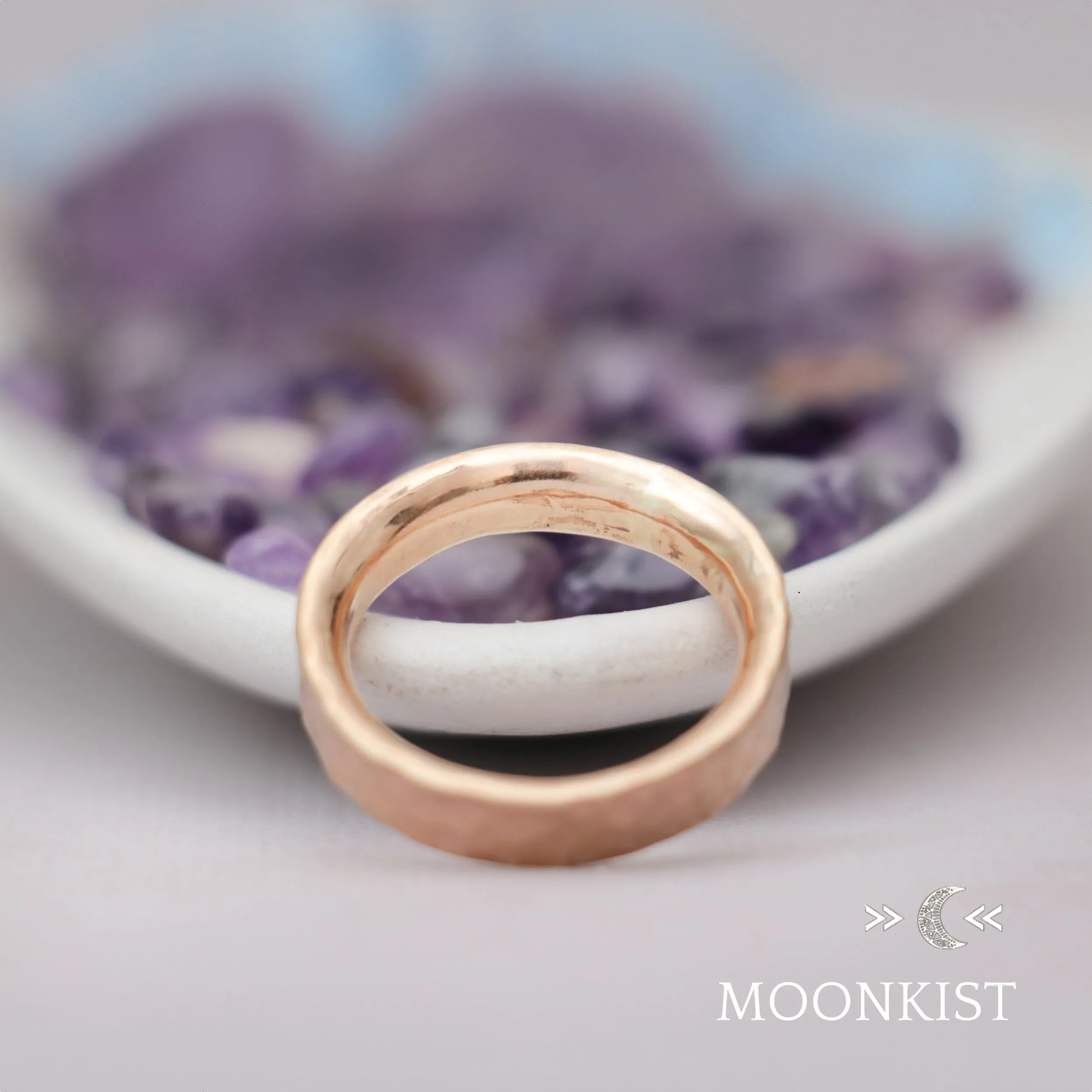 5mm Hammered Gold Wedding Band | Moonkist Designs