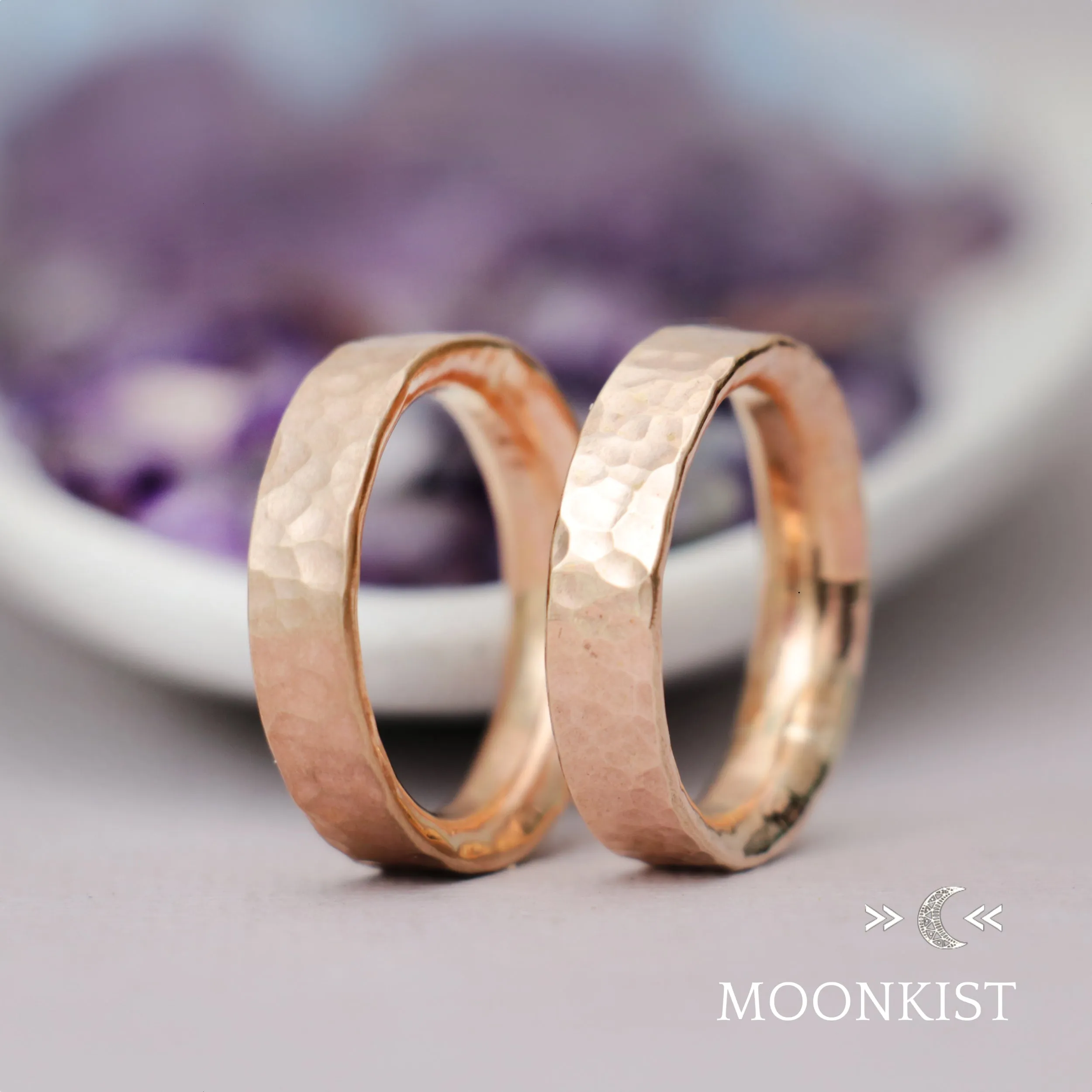 5mm Hammered Gold Wedding Band | Moonkist Designs