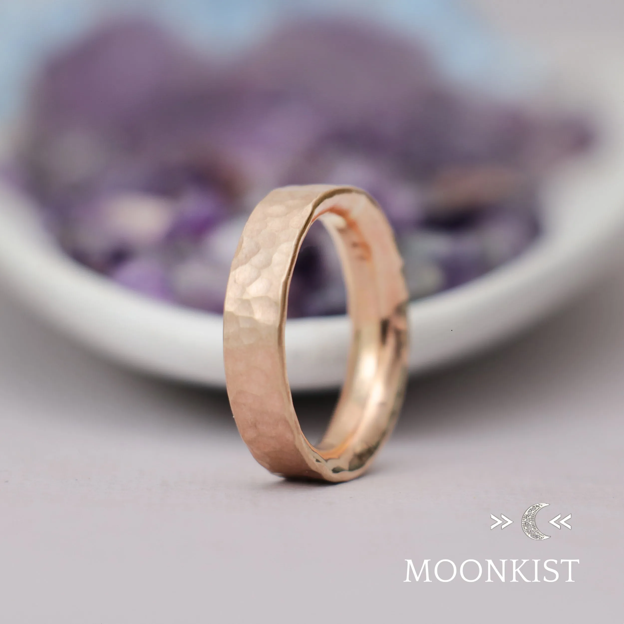 5mm Hammered Gold Wedding Band | Moonkist Designs