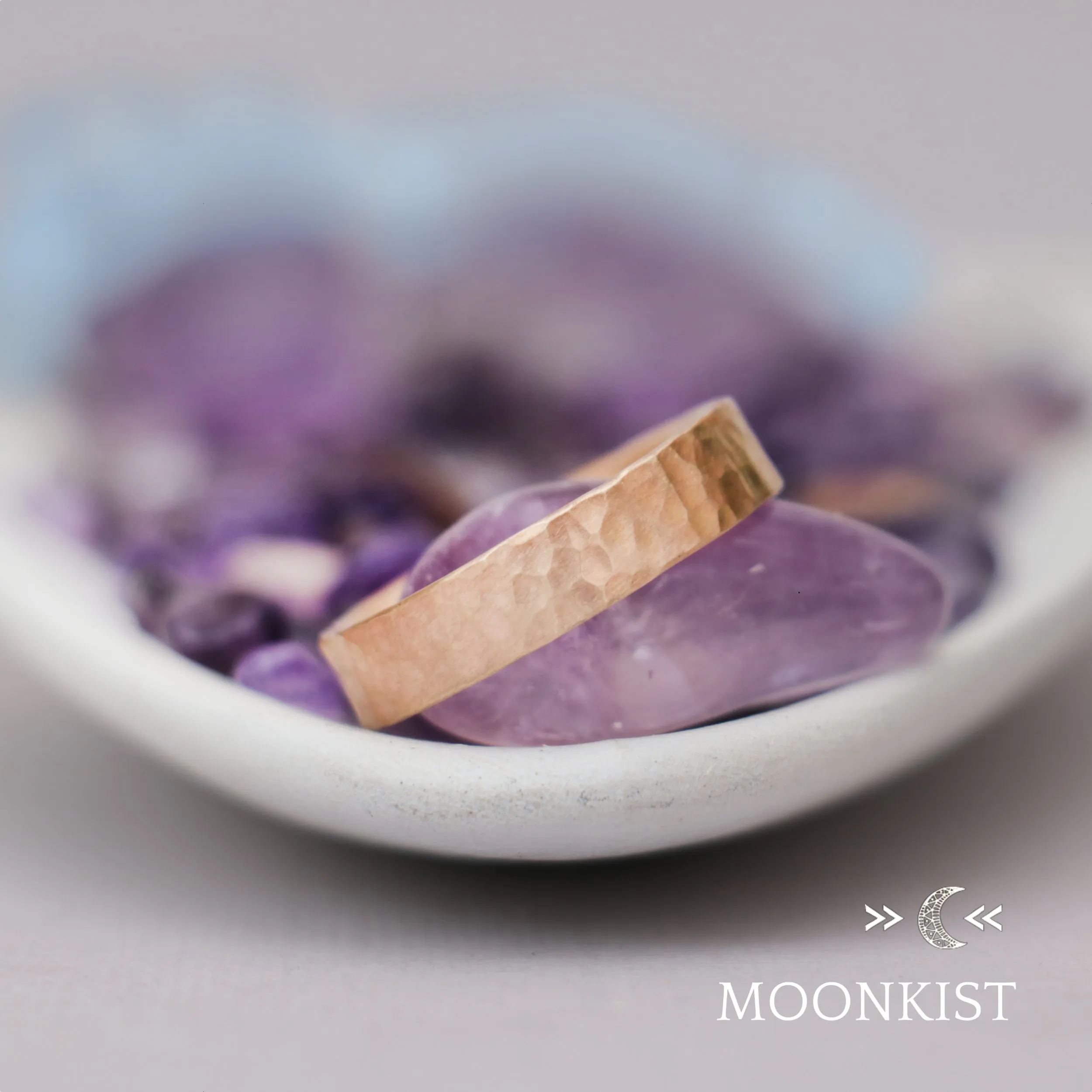 5mm Hammered Gold Wedding Band | Moonkist Designs