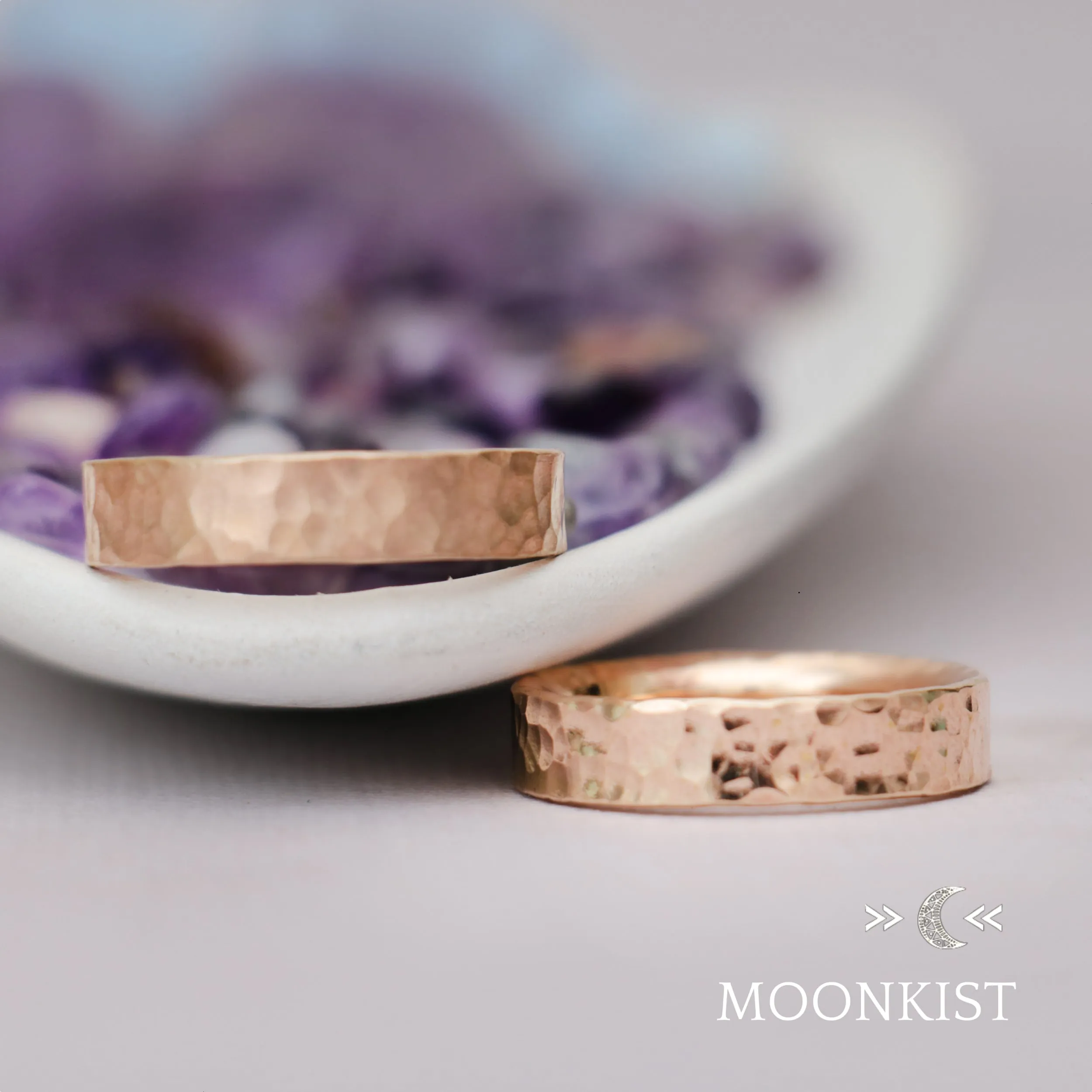 5mm Hammered Gold Wedding Band | Moonkist Designs