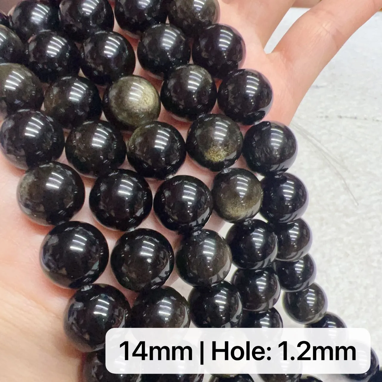 6-12mm High-quality Golden Sheen Obsidian Round Bead Strands for DIY Jewelry Project