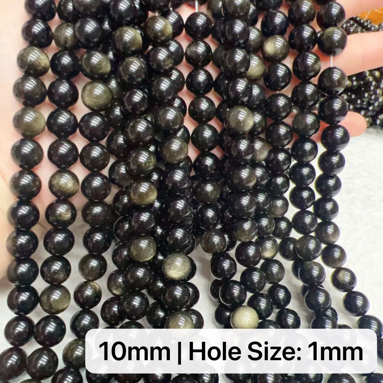 6-12mm High-quality Golden Sheen Obsidian Round Bead Strands for DIY Jewelry Project