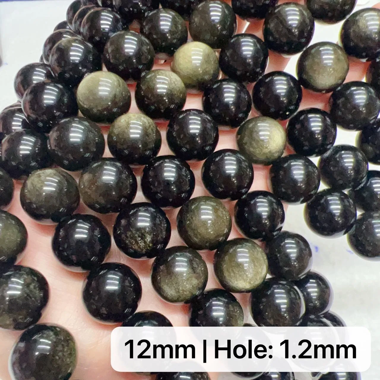 6-12mm High-quality Golden Sheen Obsidian Round Bead Strands for DIY Jewelry Project