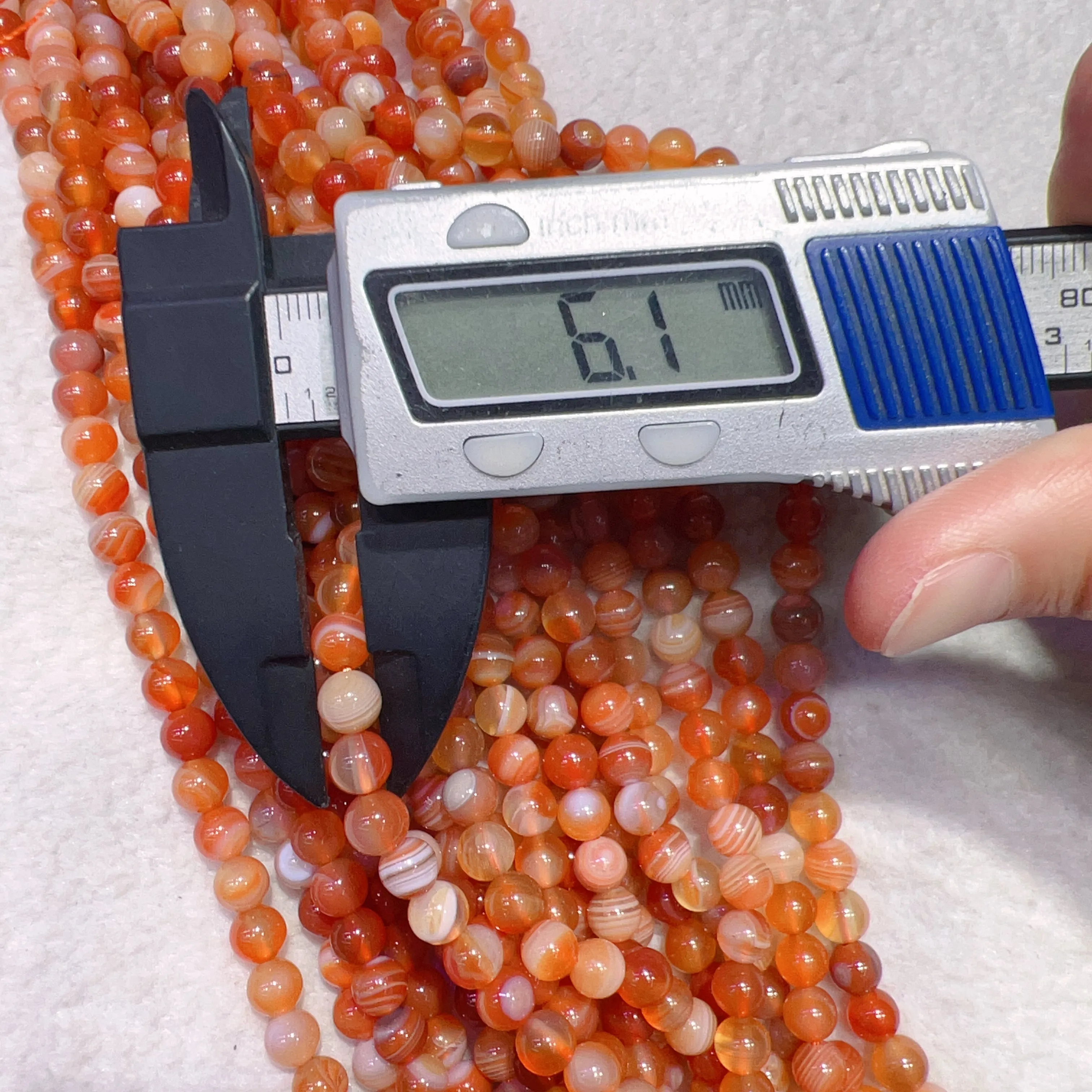 6mm Natural Orange-Red Botswana Agate Round Beads Strands for DIY Jewelry Projects