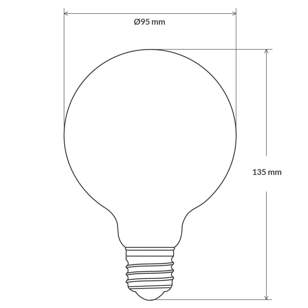 8W G95 LED Globe E27 Matte Finish in Soft White