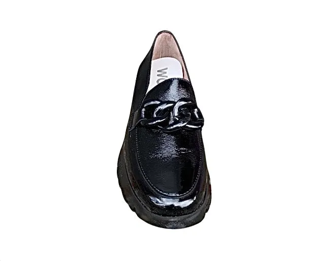 A2405 Black Patent Chain Platform Loafer