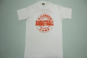 AC Green Basketball Camp Avia Vintage Single Stitch Touch Of Gold USA Made T-Shirt