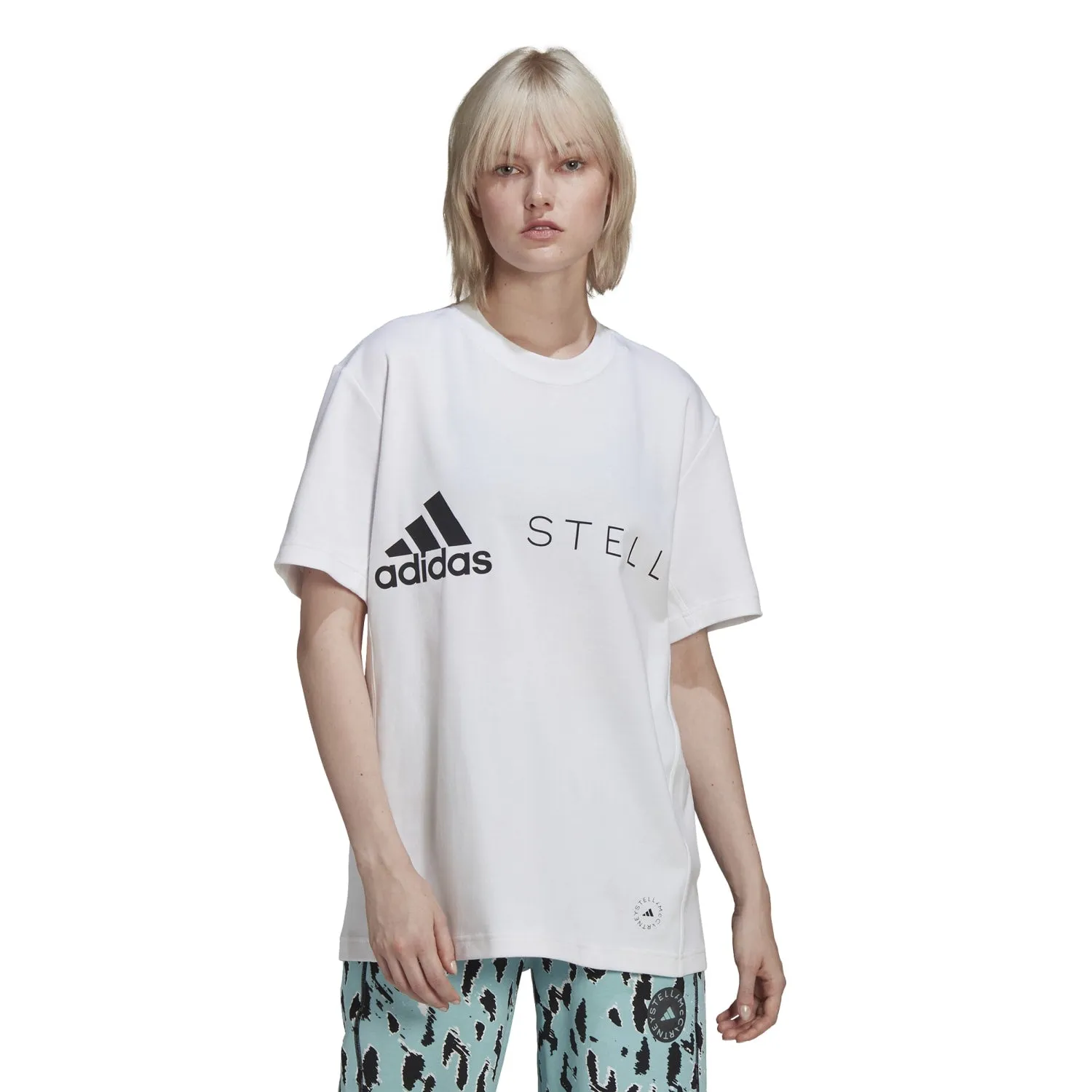 Adidas Women Stella McCartney Logo Tee White HB7401