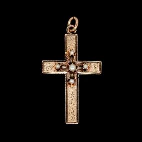 Antique 14K Yellow Gold Estate Cross Pendant