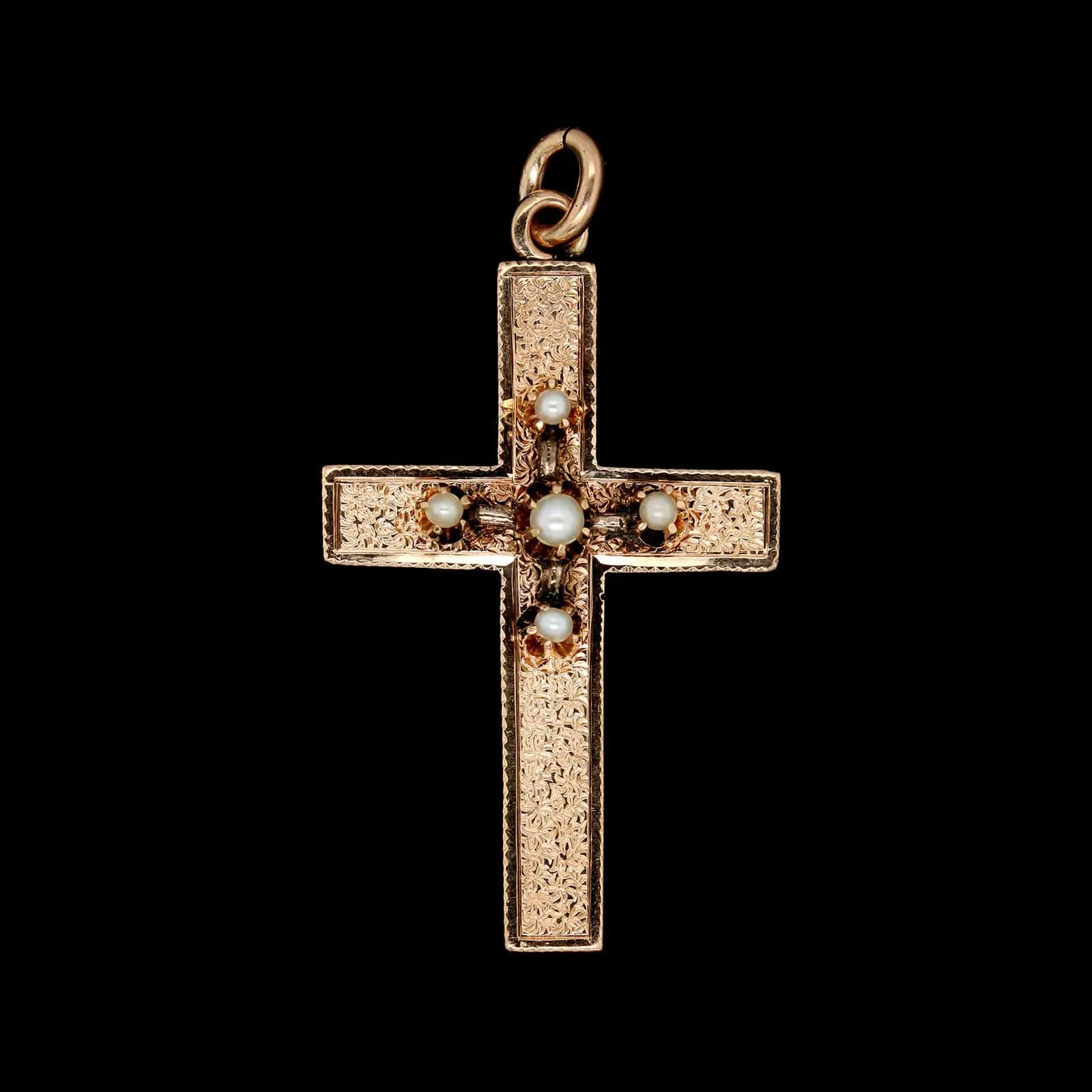 Antique 14K Yellow Gold Estate Cross Pendant