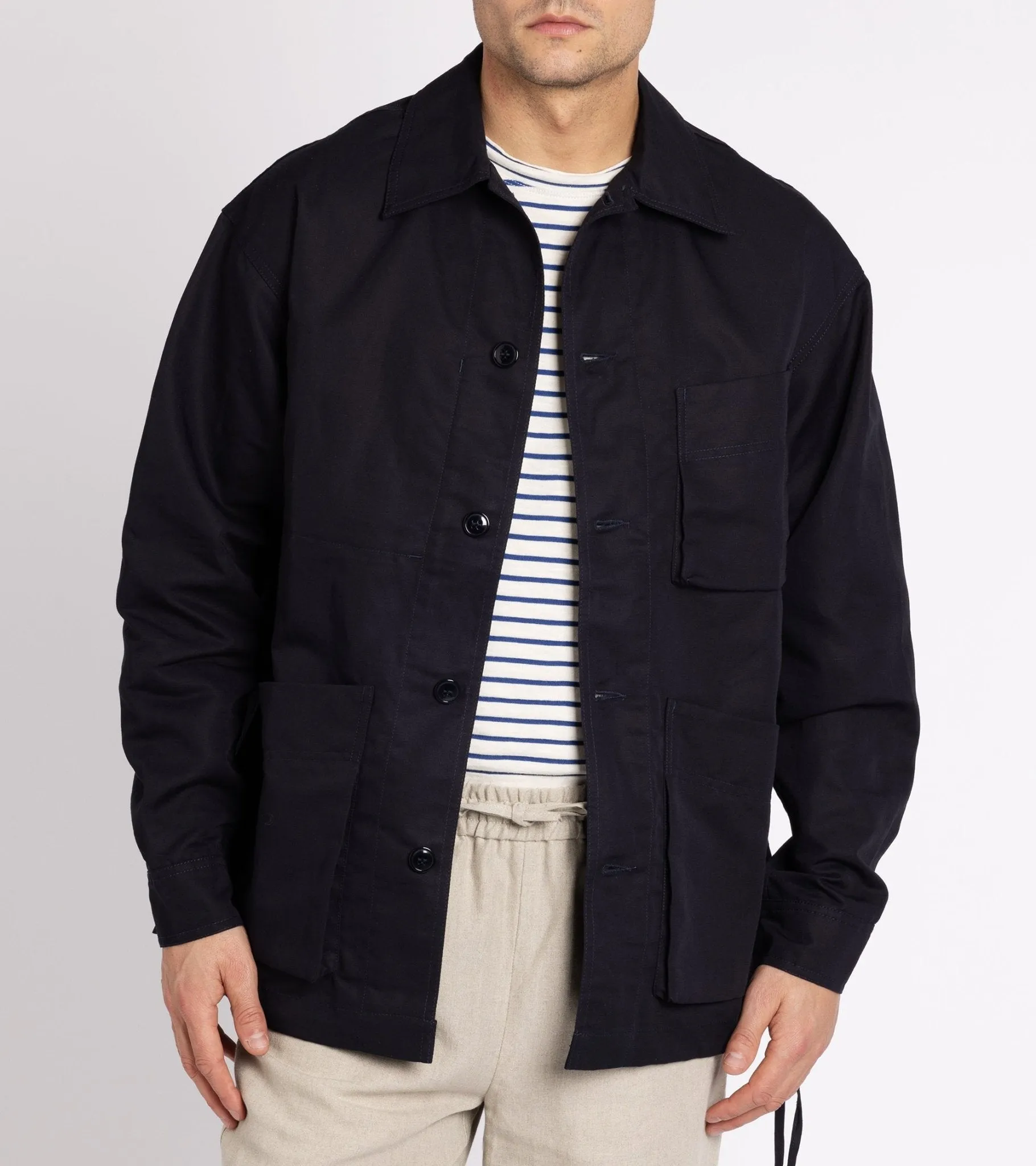 Arpenteur Cotton Linen ADN Jacket: Midnight