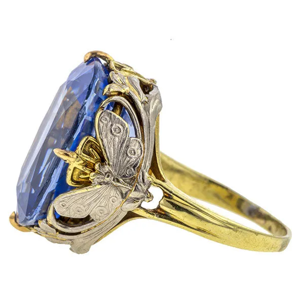 Art Nouveau Sapphire Butterfly Ring