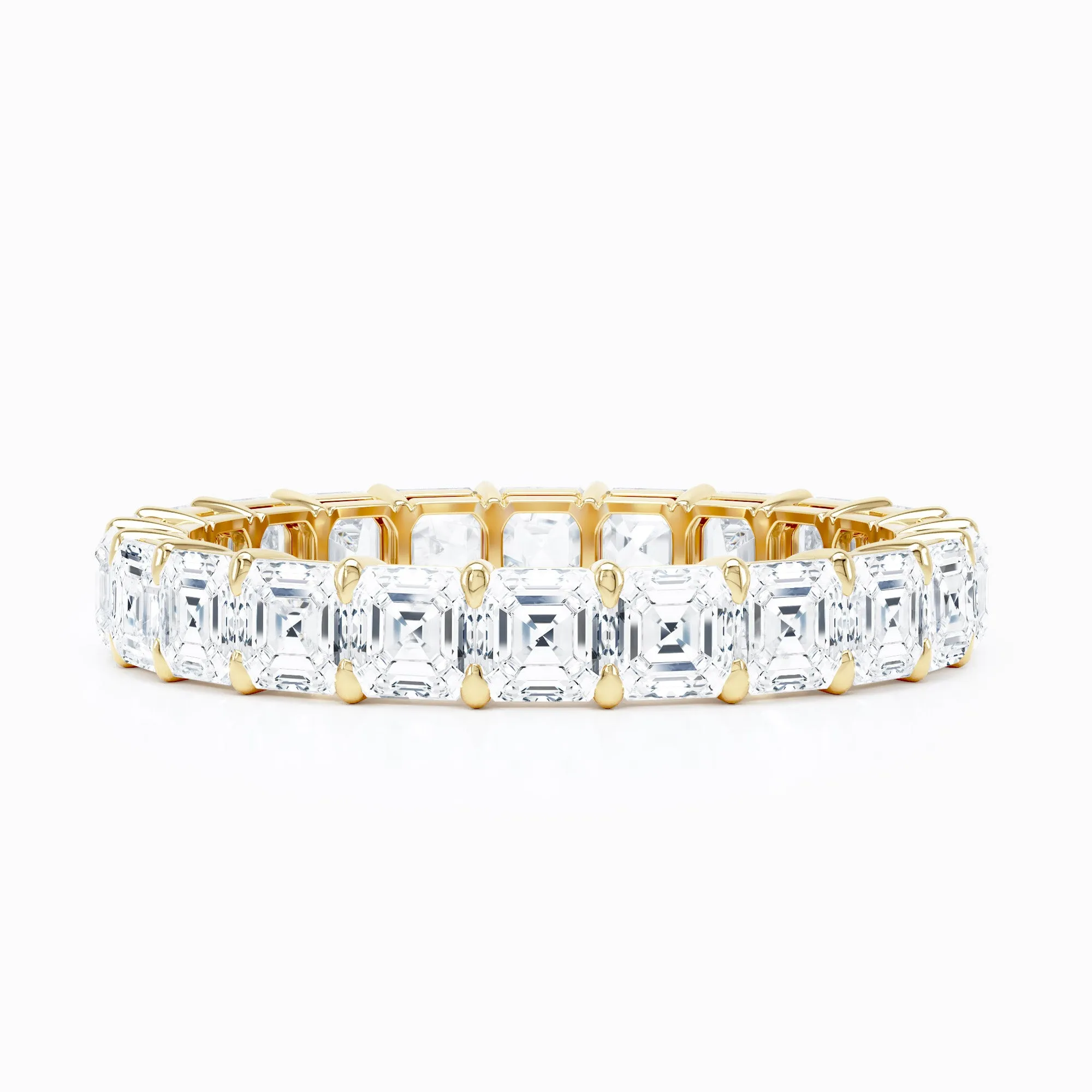 Asscher Shared Prong Wedding Band