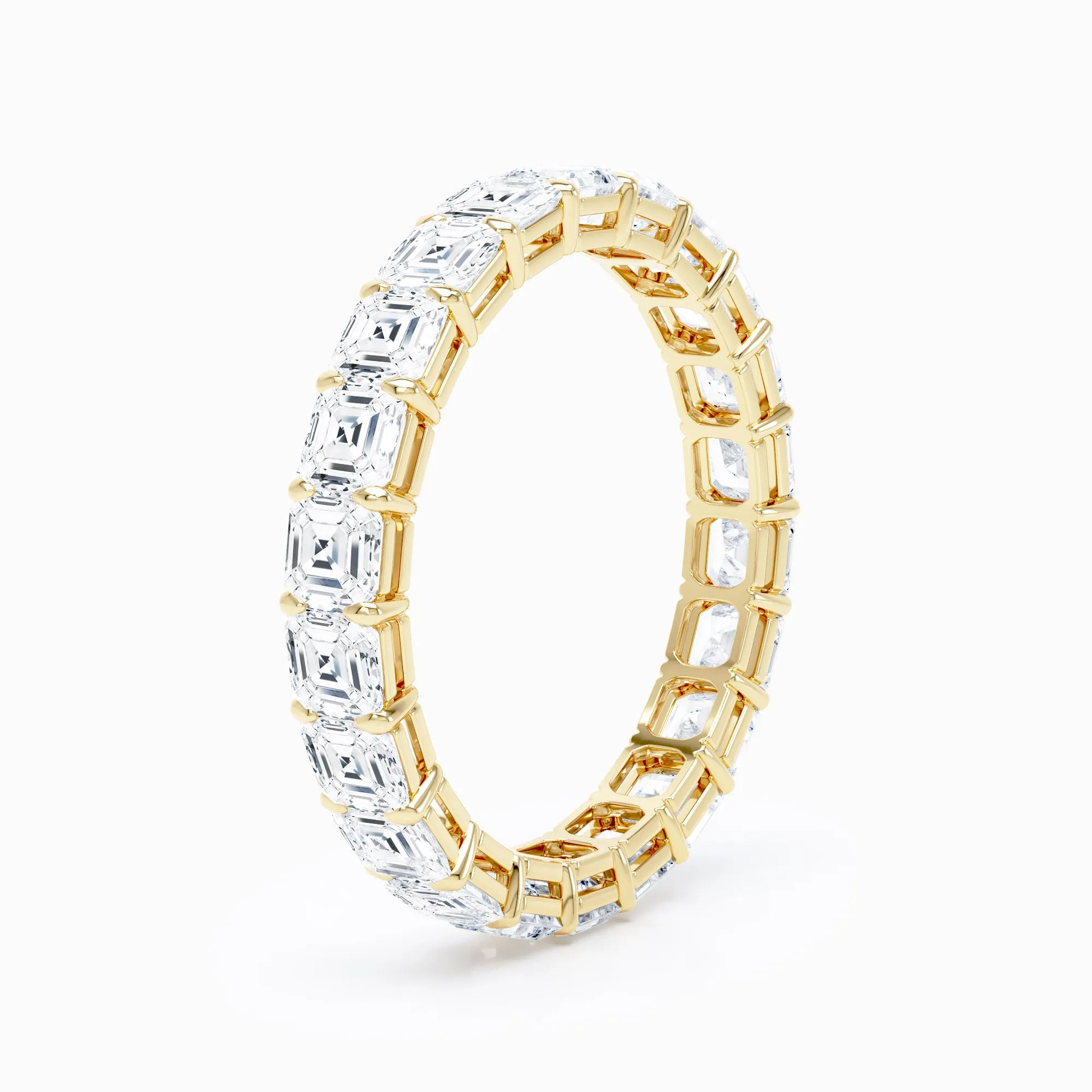 Asscher Shared Prong Wedding Band