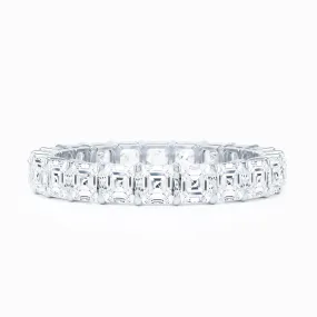 Asscher Shared Prong Wedding Band