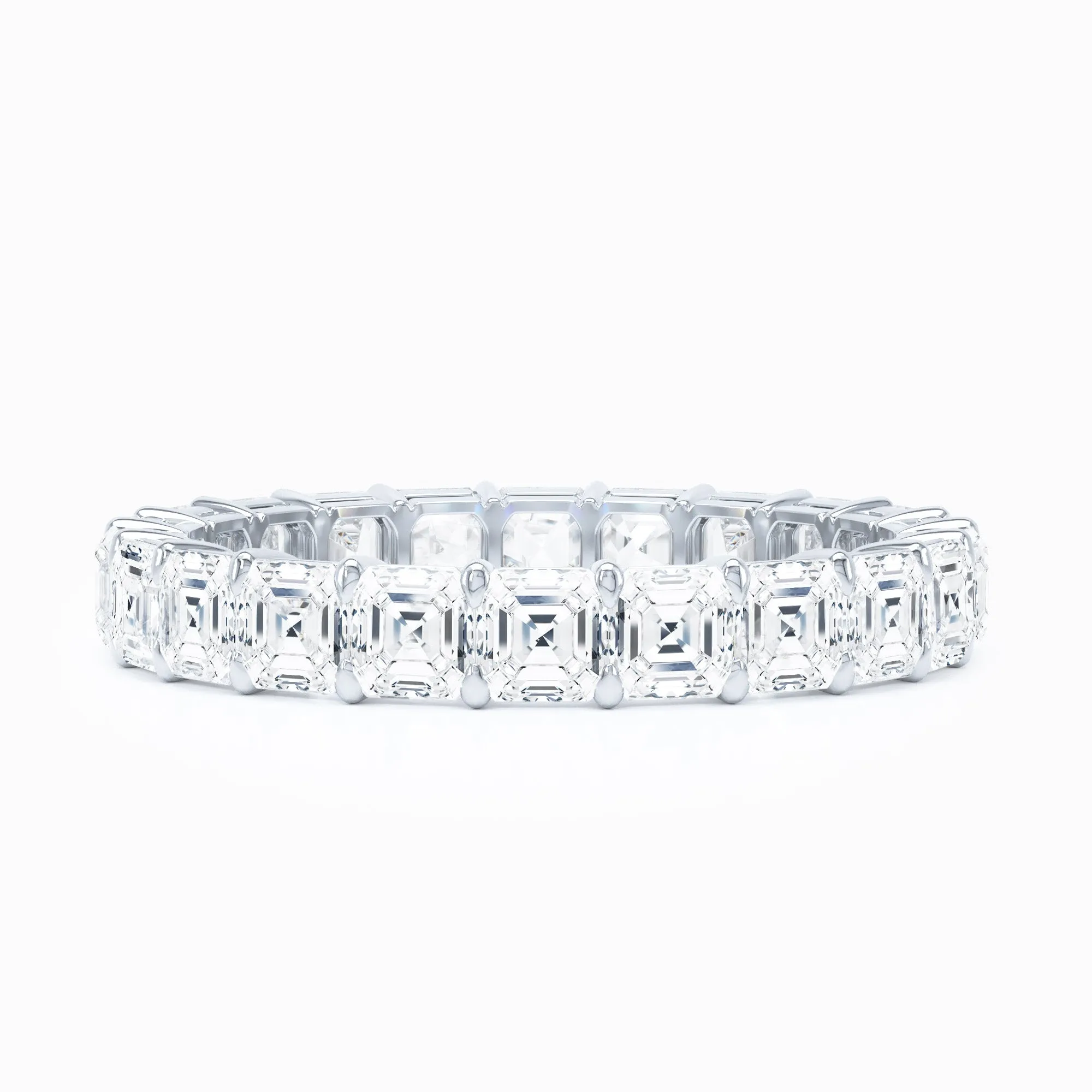 Asscher Shared Prong Wedding Band