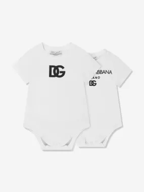 Baby Boys Bodysuits Set in White