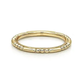 Ball and Bar Station Stackable Band - Yellow Gold