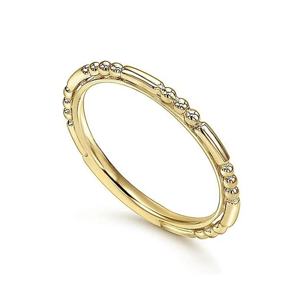 Ball and Bar Station Stackable Band - Yellow Gold