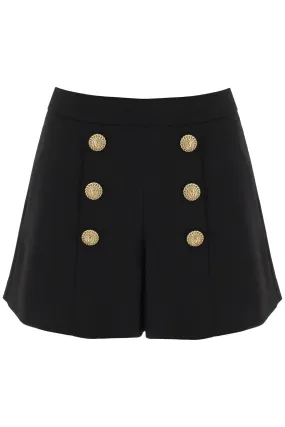 BALMAIN crepe shorts with embossed buttons