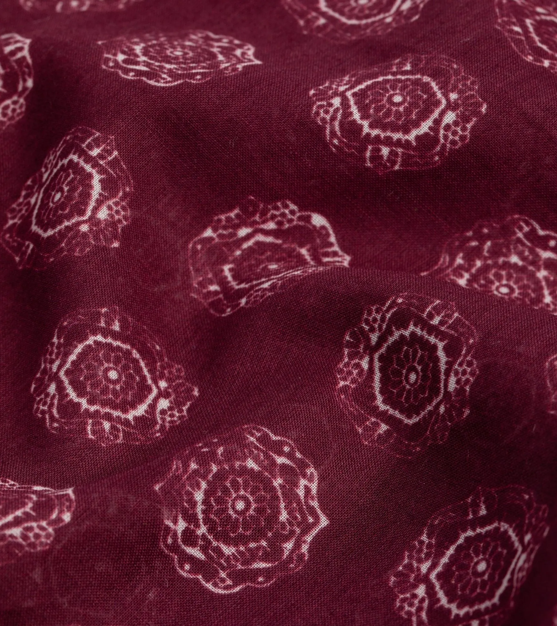 Bigi Cotton Medallion Print Bandana: Burgundy