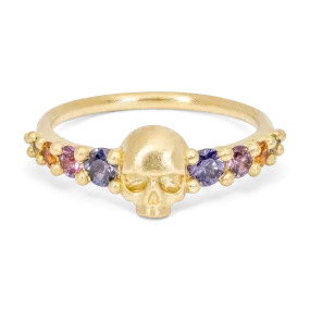 Blossom Crush Love Dusk Skull Ring - Made to Order