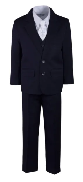 Boys Regular Fit Suit with Embroidered Communion Cross Neck Tie