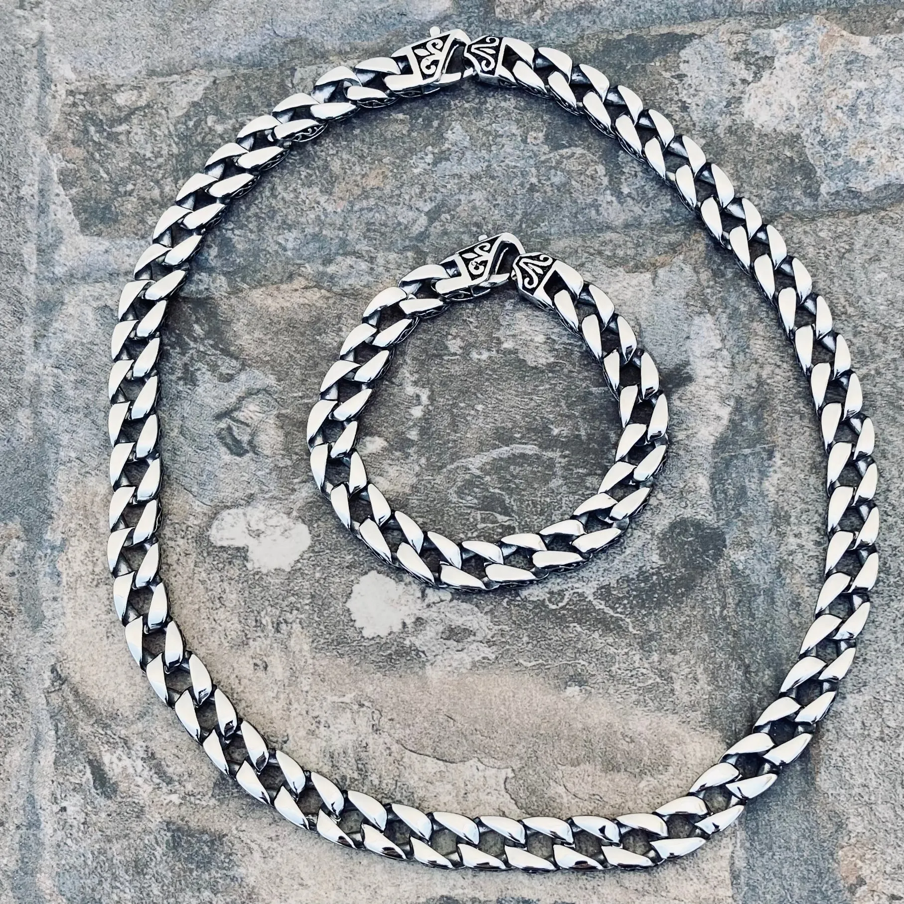 Bracelet - Corruption - Cuban Link - Custom - Silver - 1/4 wide - B132