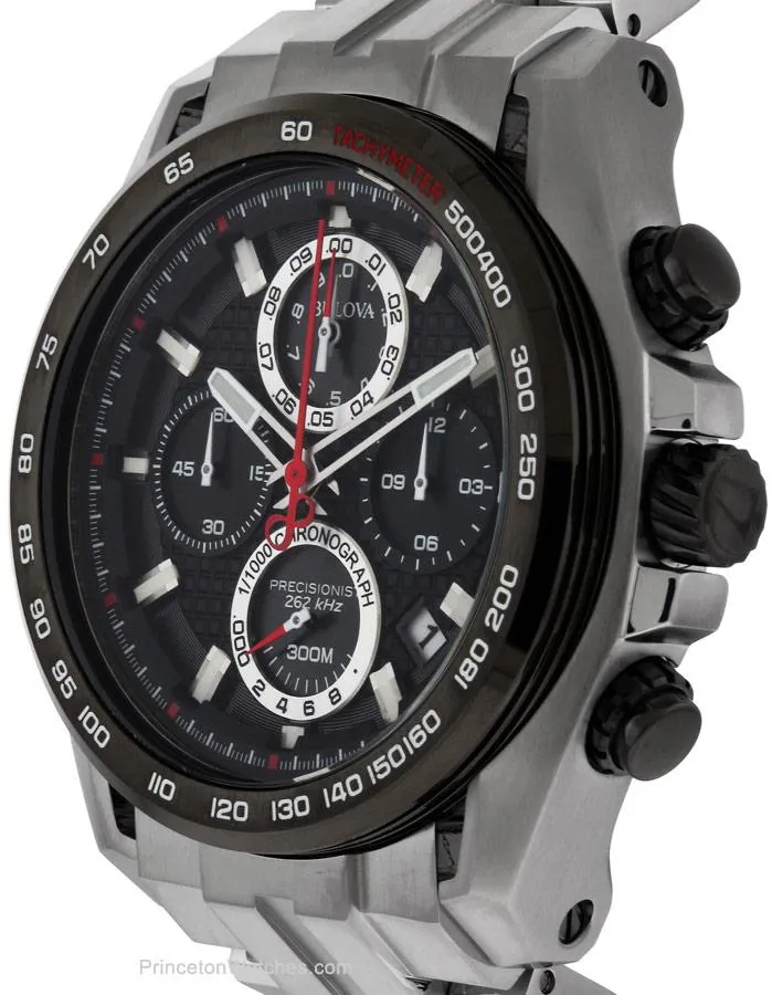 Bulova Mens Precisionist UHF Tachymeter Chronograph - Stainless - Black Dial