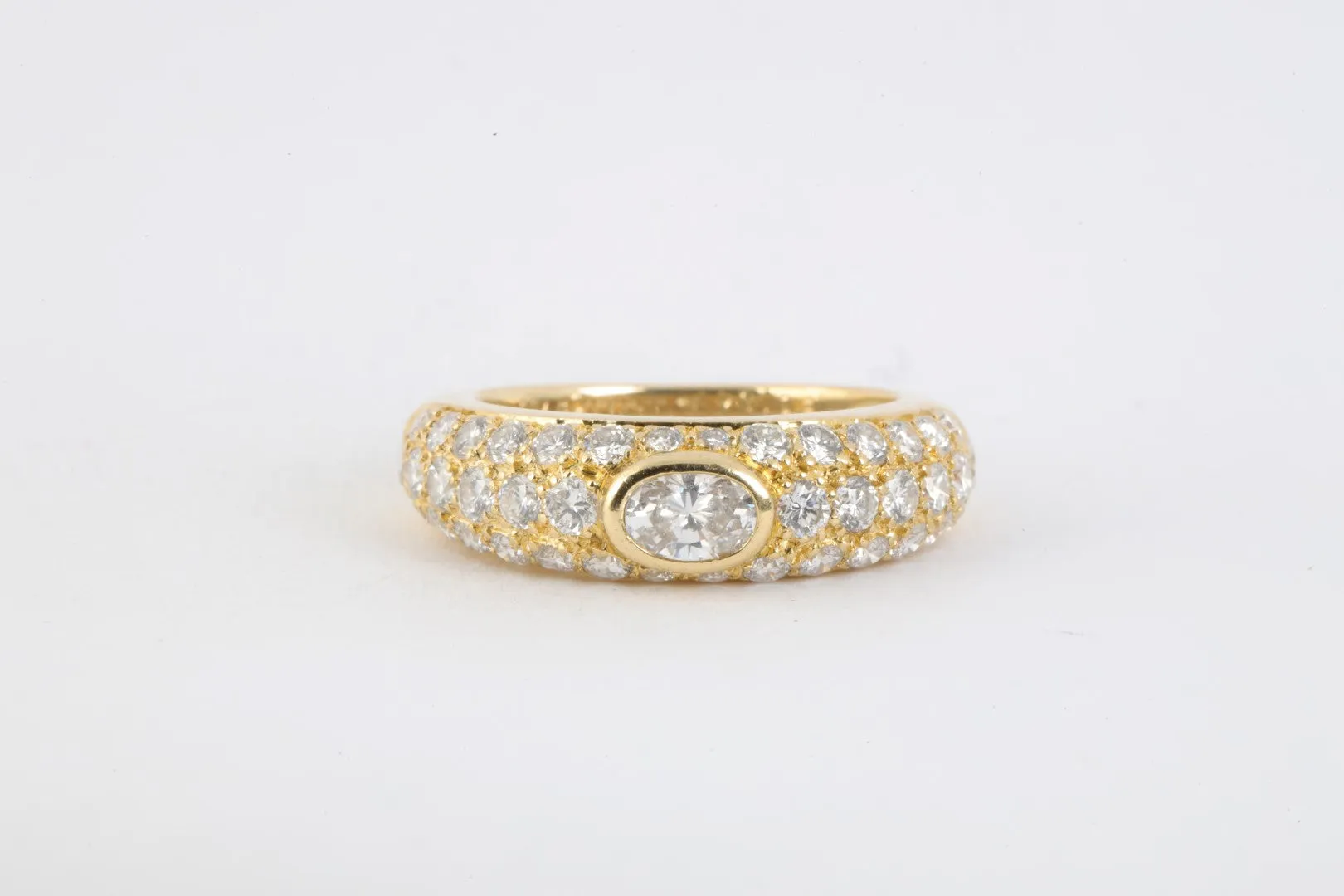 Cartier 18k Gold France Vintage 1.13tcw Diamond Ring Size 51 (4.46g.)