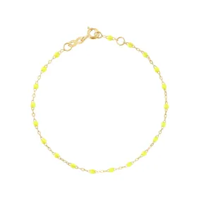 Classic Gigi Lime bracelet, Yellow Gold, 6.7"