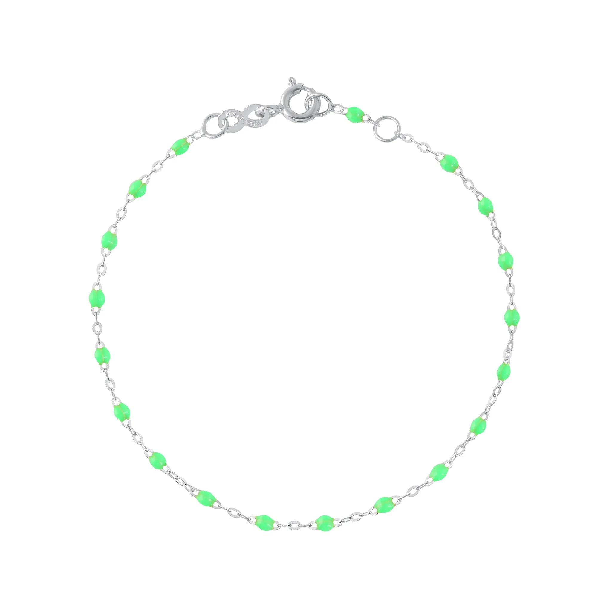 Classic Gigi Neon Anklet, White Gold, 9.4"