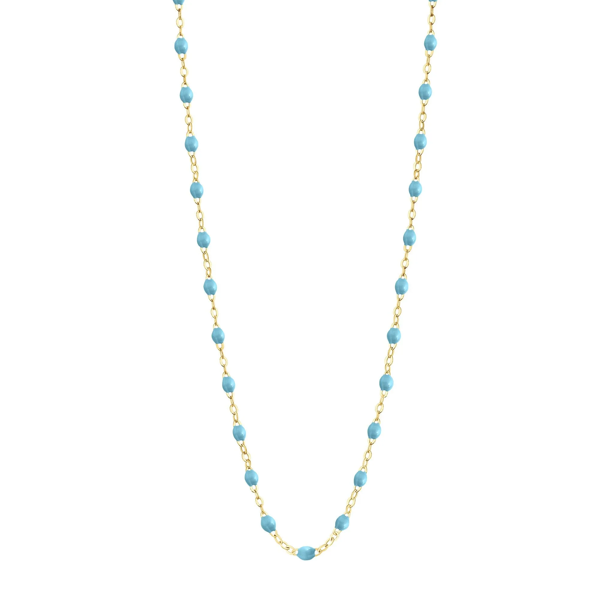 Classic Gigi Turquoise necklace, yellow gold, 16.5"