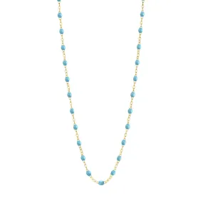 Classic Gigi Turquoise necklace, yellow gold, 16.5"