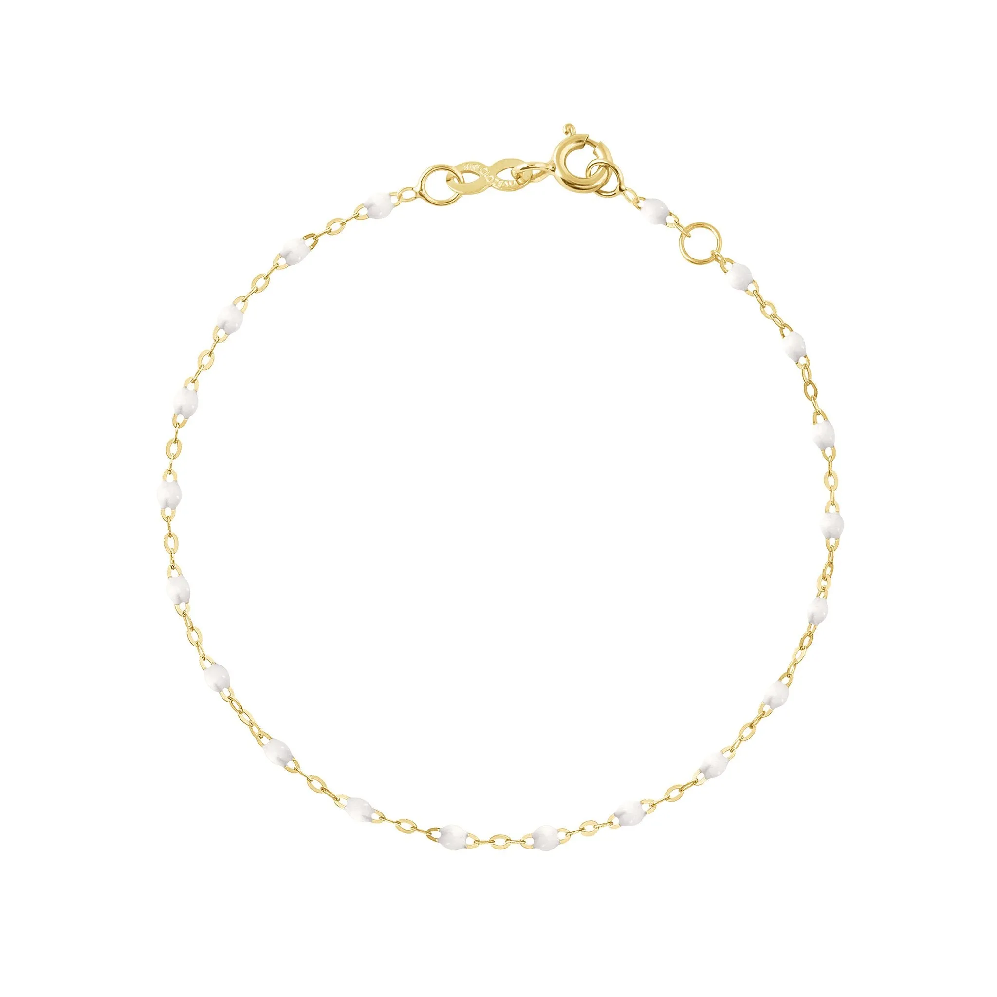 Classic Gigi White bracelet, Yellow Gold, 6.7"