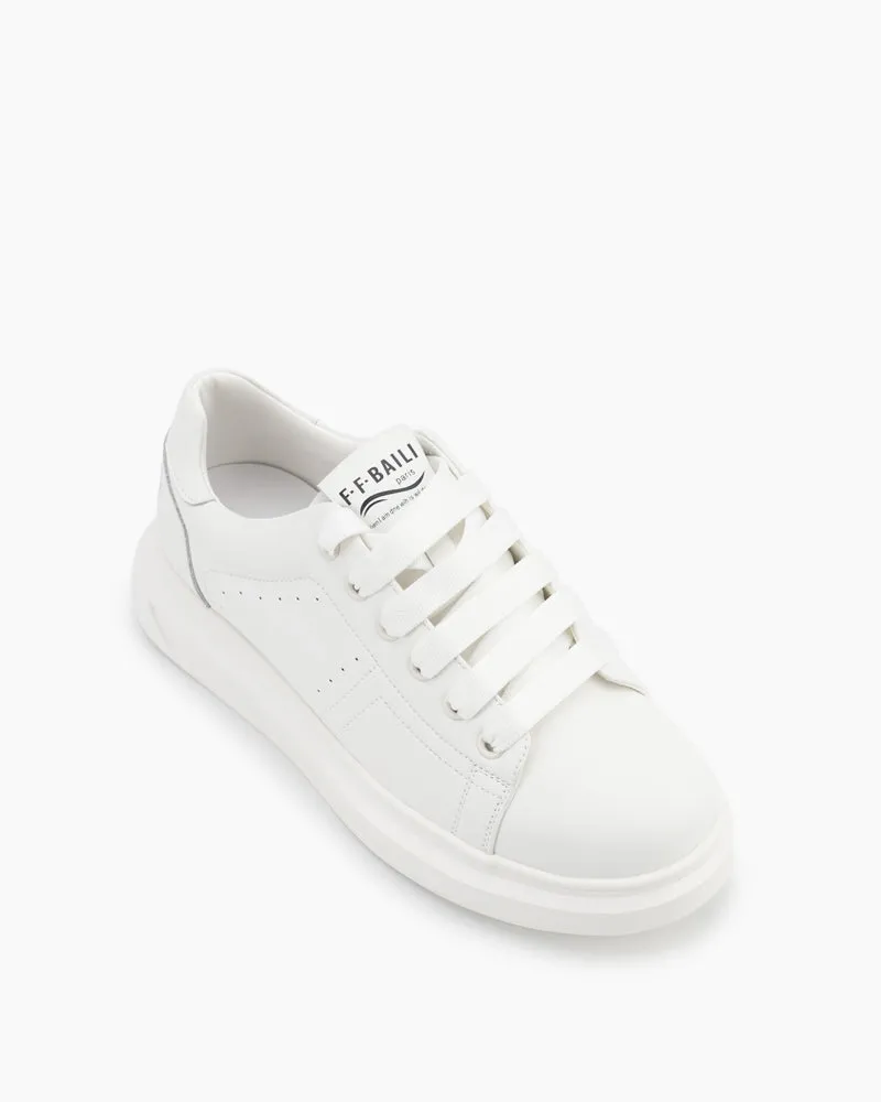 Classic  Lightweight Leather Walking Platform Sneakers