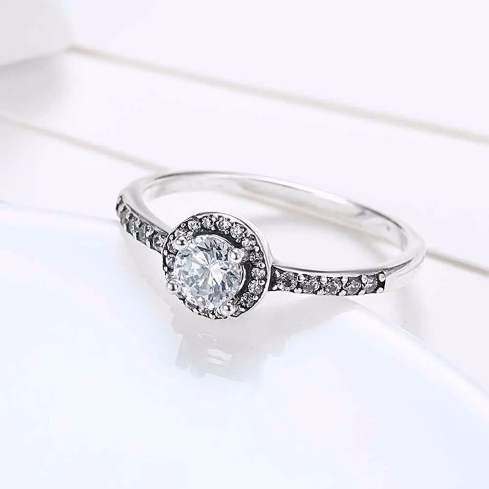 Classic Round Cubic Zirconia Rings For Women