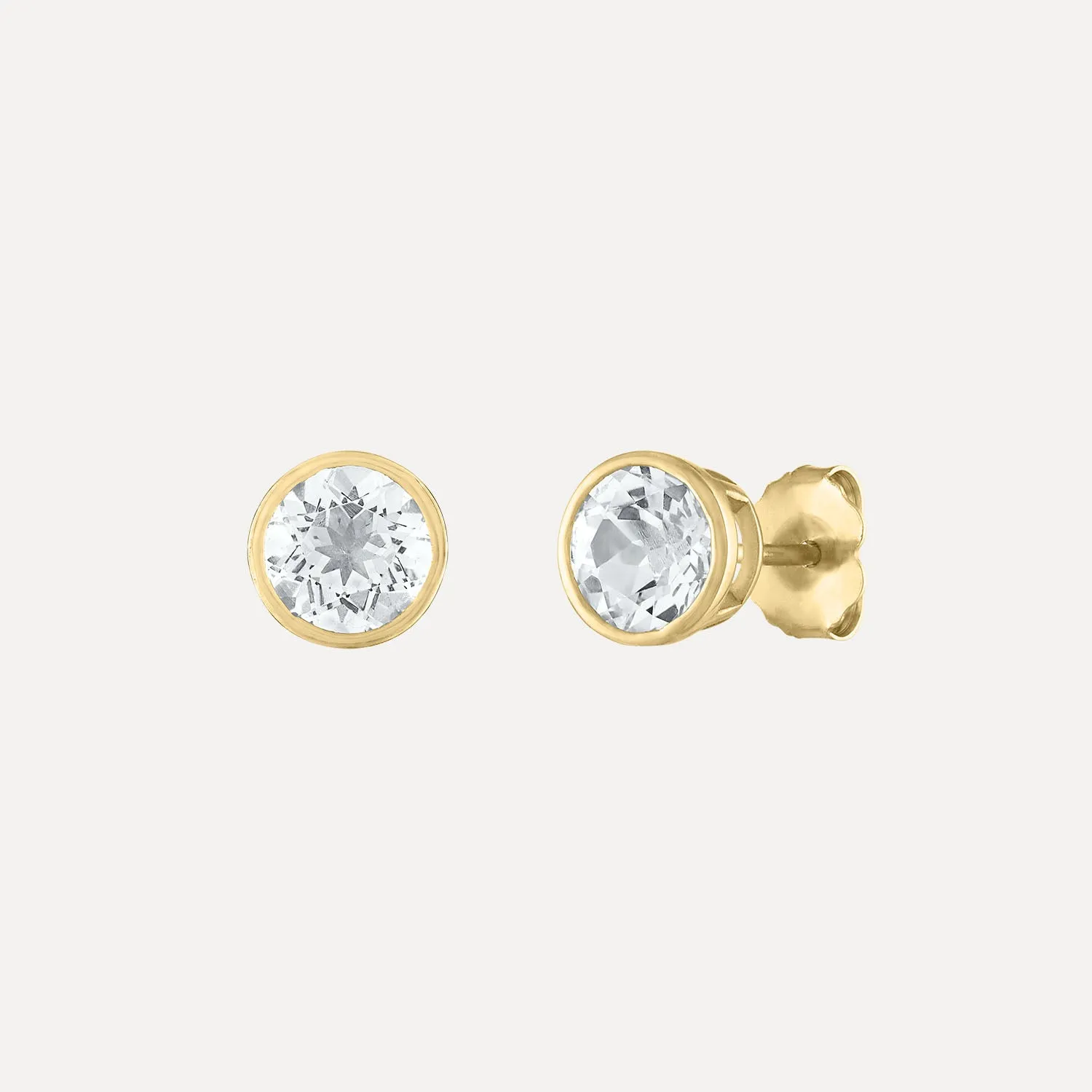 Classic Stud Earrings with Rainbow Jacket