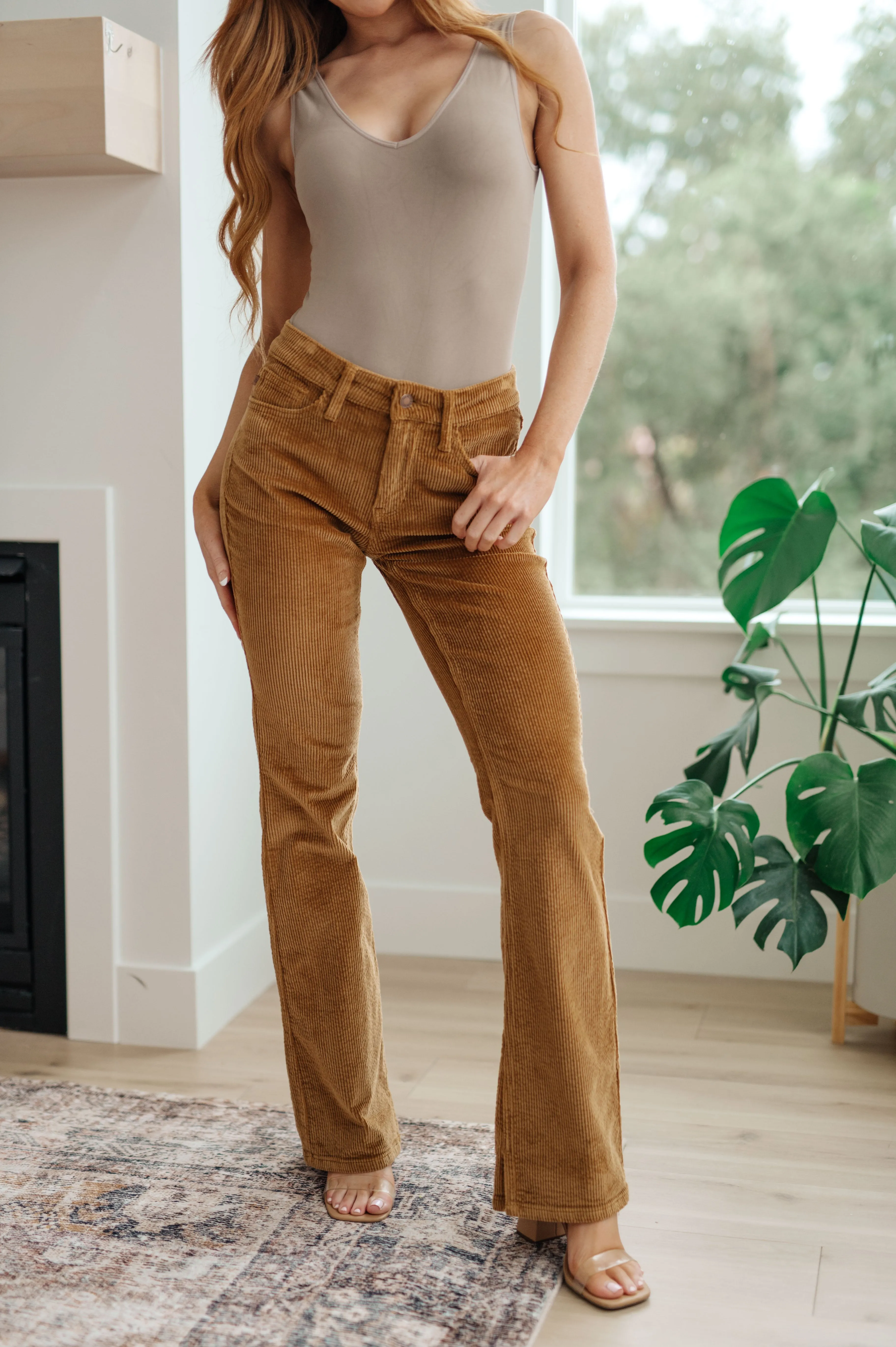 Cordelia Bootcut Corduroy Pants in Camel-- Use the code SPRINGJB for 20% off!