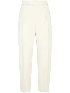 COTTON GABARDINE SLOUCHY TROUSERS WITH SHINY DETAIL