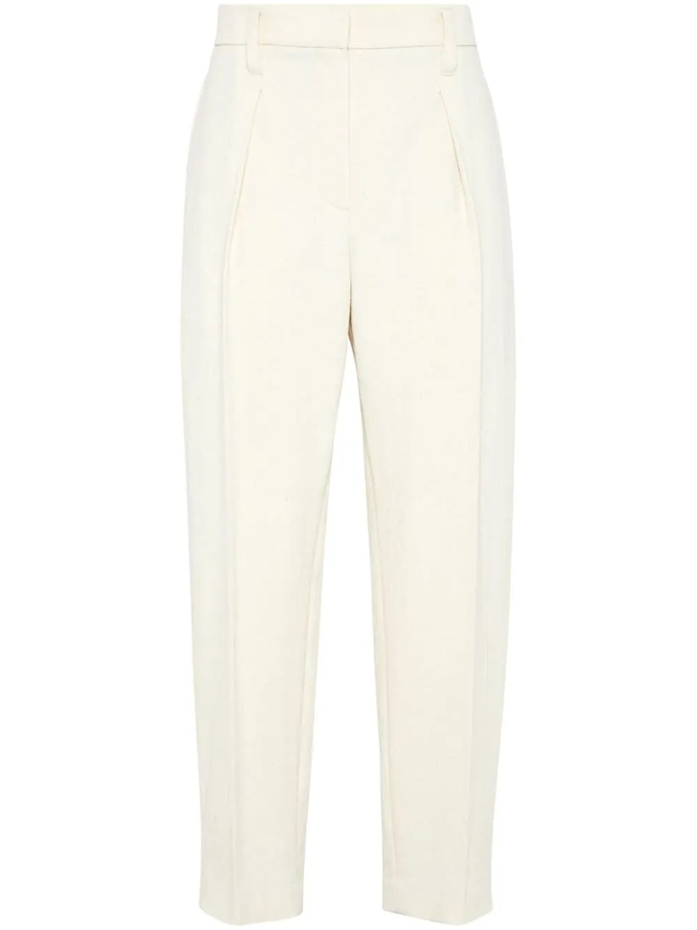 COTTON GABARDINE SLOUCHY TROUSERS WITH SHINY DETAIL